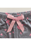 Viskon Gri Pembe Desenli Askılı Şortlu Kadın Pijama Takımı - Önden Görünüm | Linay Butik Viskon Gri Pembe Desenli Askılı Şortlu Kadın Pijama Takımı - Önden Görünüm | Linay Butik Kadın Ev Giyimi